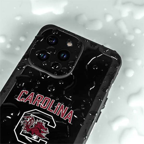 University of South Carolina Athletic Text & Logo iPhone 15 Pro Waterproof Case